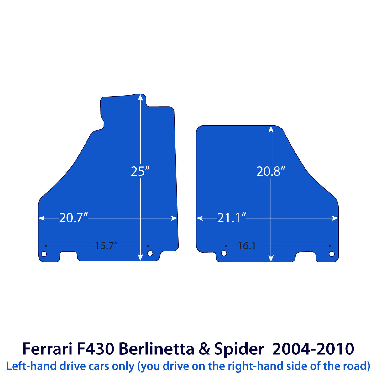 Ferrari F430 Berlinetta & Spider Velour Floor Mats 2004-2010 – Beige