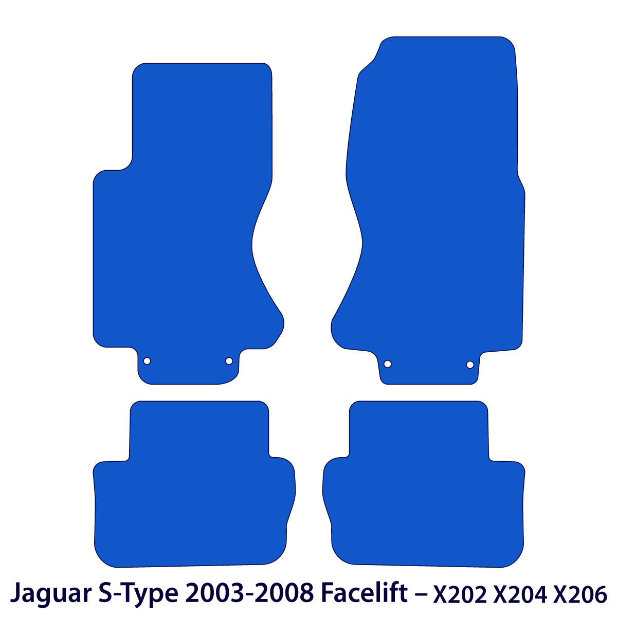 Dywaniki welurowe do Jaguar S – Type 2003 – 2008 – Po liftingu X202 X204 X206 – Czarne Exclusive