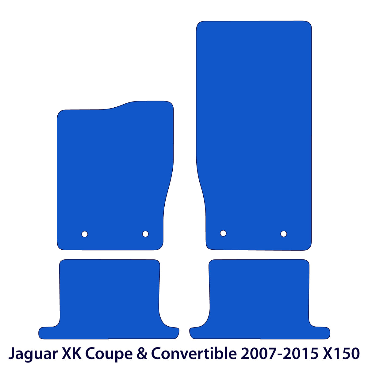 Dywaniki welurowe do Jaguar XK 2007 – 2015 – 2 oczka mocujące – Czarne Exclusive