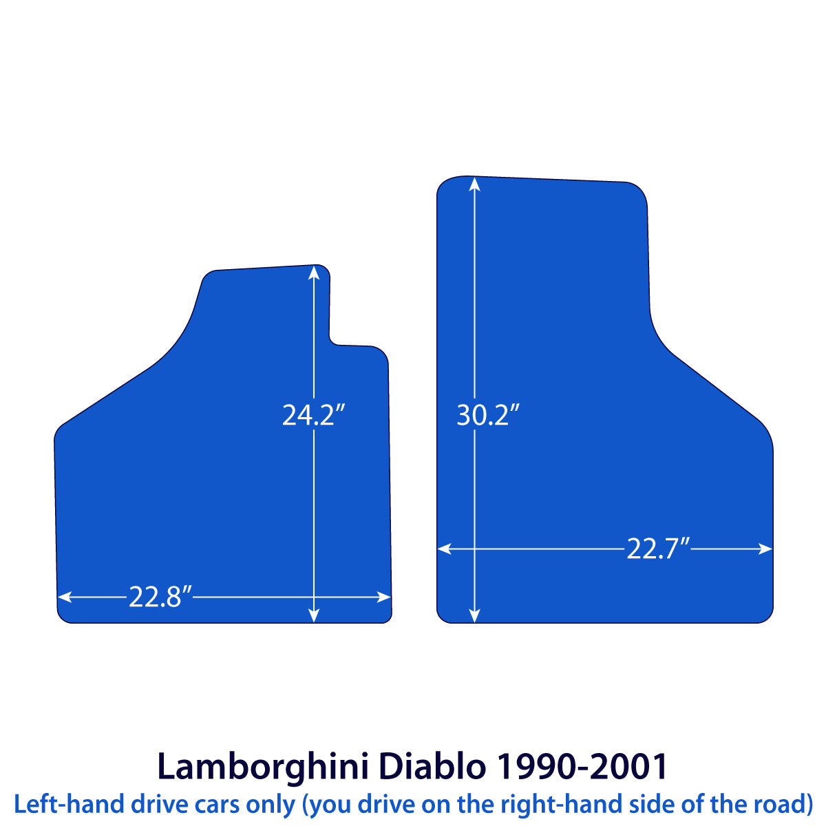 Dywaniki welurowe do Lamborghini Diablo 1990-2001 – Czarne