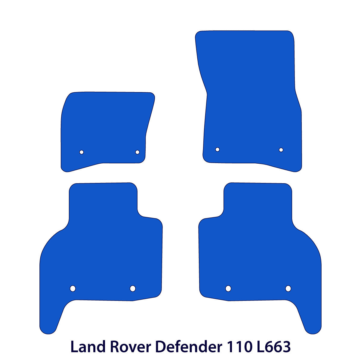 Dywaniki welurowe do Land Rover Defender 110 – L663 – Czarne