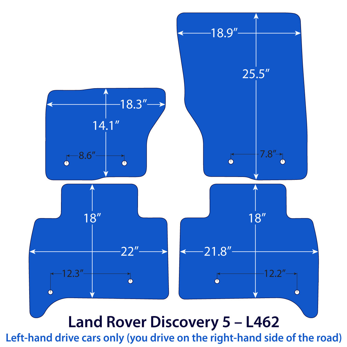 Dywaniki welurowe do Land Rover Discovery – L462 – Czarne Exclusive