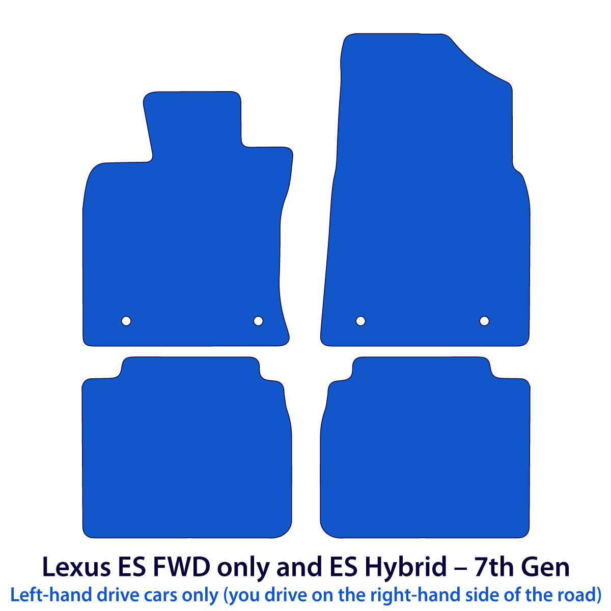 Dywaniki welurowe do Lexus ES FWD & ES Hybrid 2019-2026 – VII Gen – Czarne