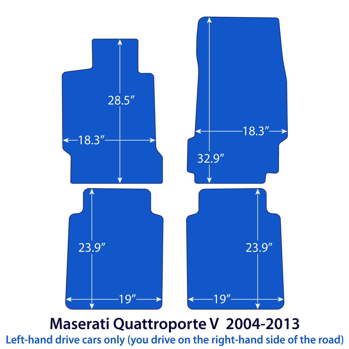 Dywaniki welurowe do Maserati Quattroporte V 2004-2013 – Czarne