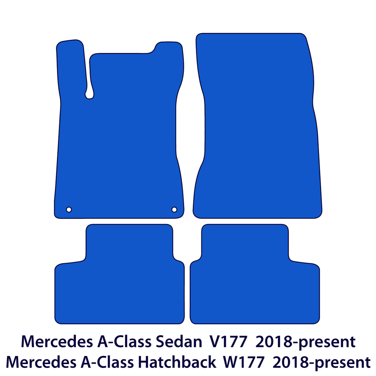 Dywaniki welurowe do Mercedes A-Class 2018-2025 – V177 W177 – Czarne