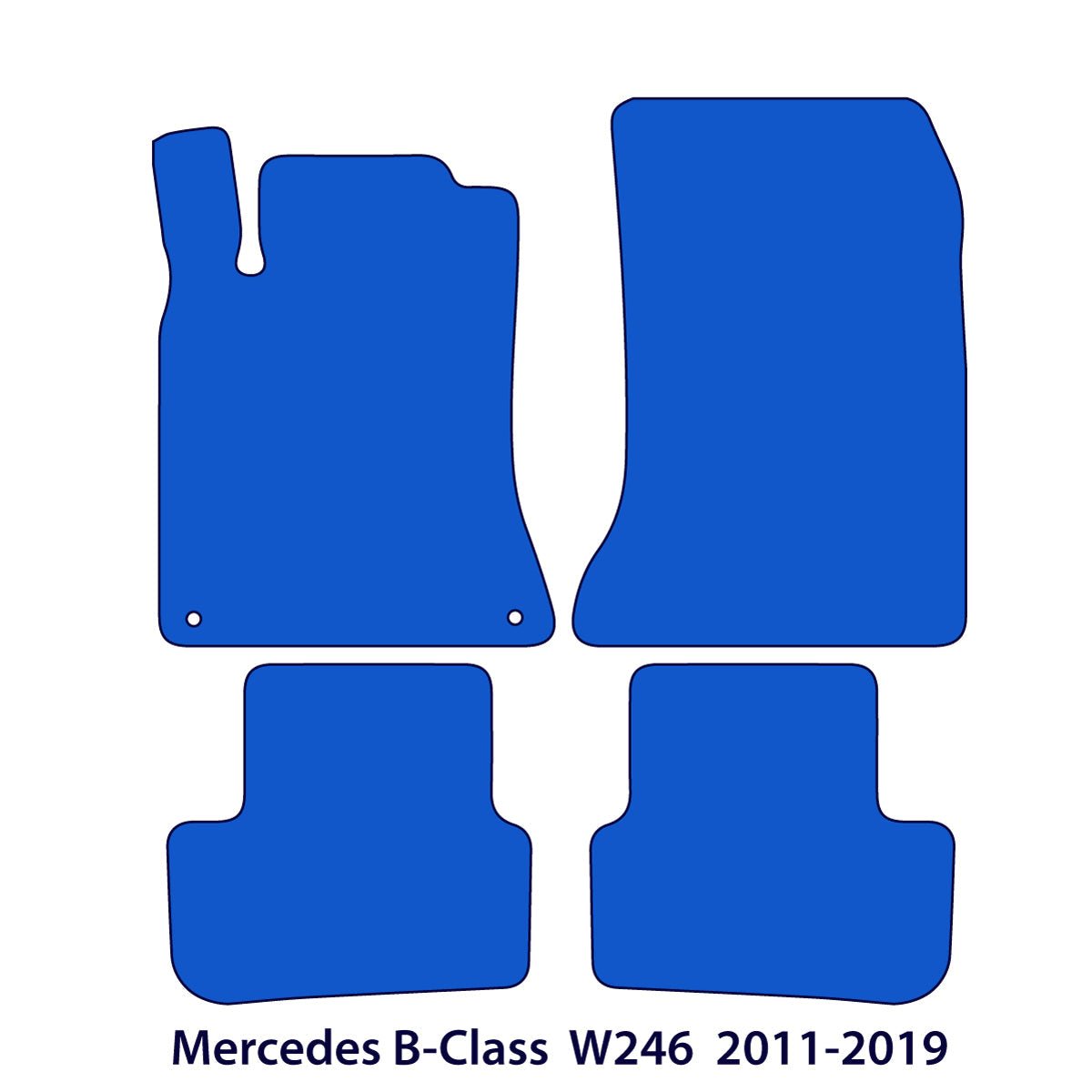 Dywaniki welurowe do Mercedes B-Class 2011-2018 – W246 – Czarne