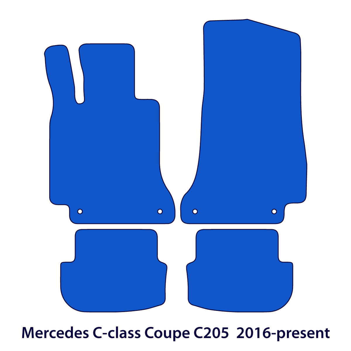 Dywaniki welurowe do Mercedes C-Class 2015-2023 – Coupe C205 – Jasny szary