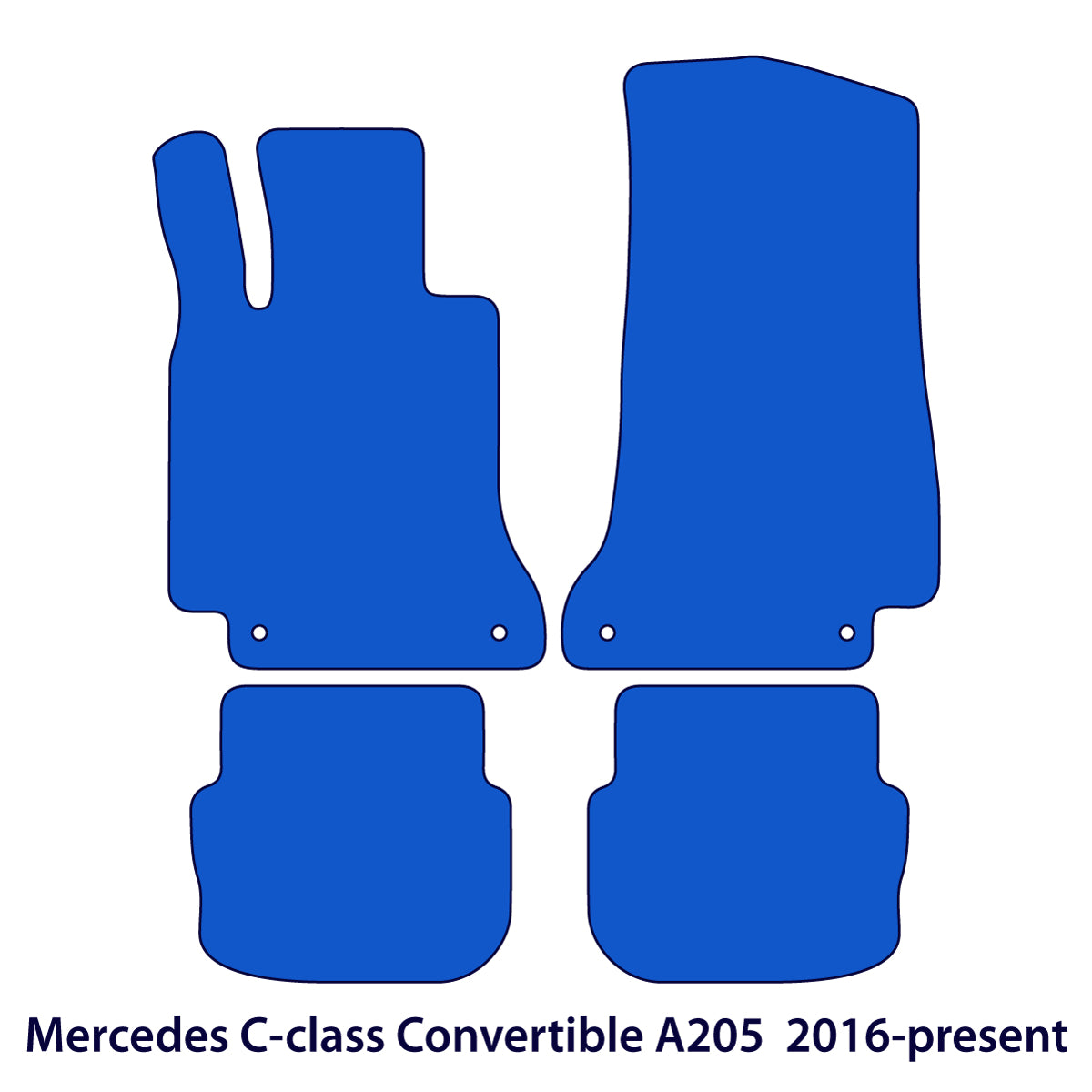 Dywaniki welurowe do Mercedes C-Class 2016-2024 – Kabriolet A205 – Czarne