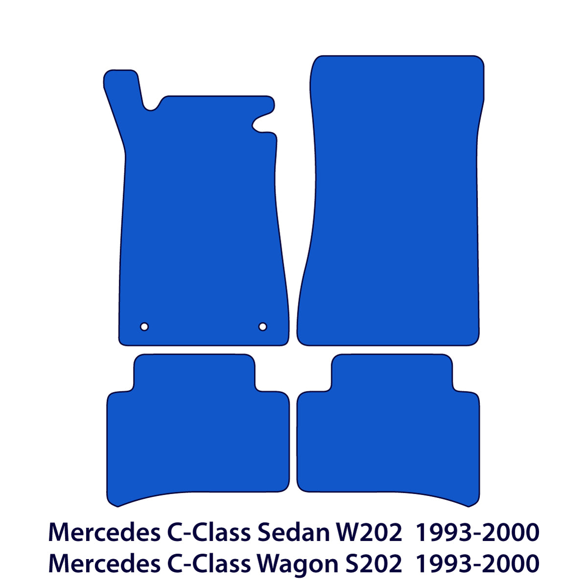 Dywaniki welurowe do Mercedes C-Class 1993-2001 – W202 & S202 – Czarne