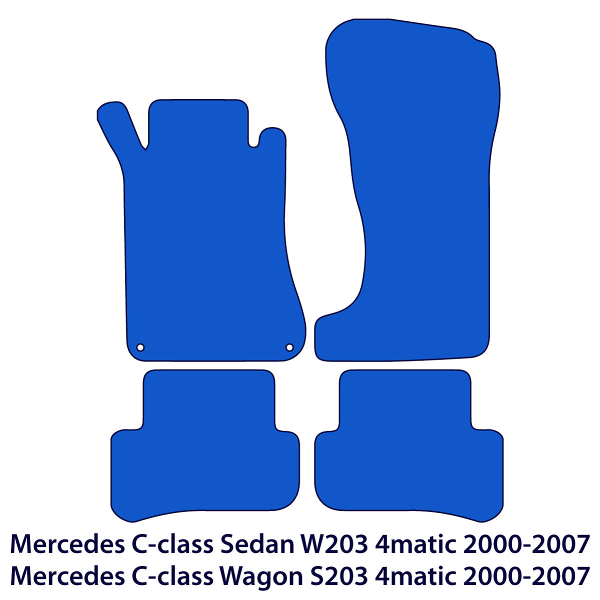 Dywaniki welurowe do Mercedes C-Class 2000-2007 – 4matic W203 & S203 – Czarne