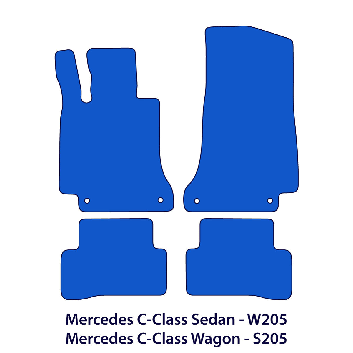 Dywaniki welurowe do Mercedes C-Class 2014-2021 – W205 & S205 – Jasny szary
