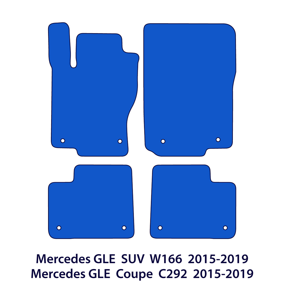 Dywaniki welurowe do Mercedes GLE SUV i Coupé 2015-2019 – W166 i C292 – Czarne