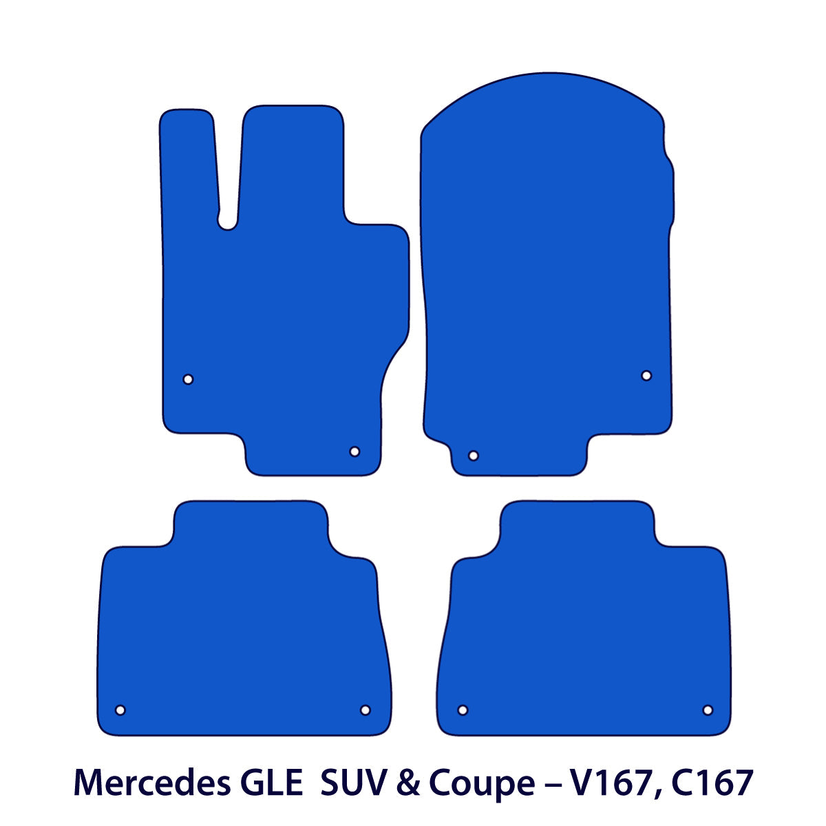 Mercedes GLE Velours Fußmatten 2019-2026 – SUV & Coupé V167 C167 – Schwarz Exklusiv