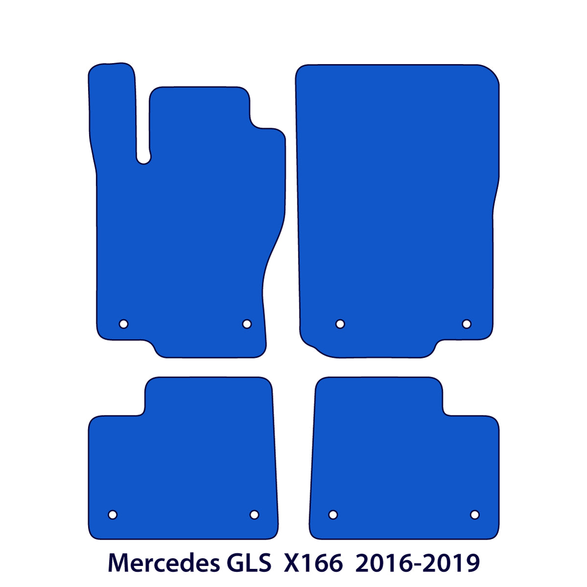 Dywaniki welurowe do Mercedes GLS 2015-2019 – X166 – Czarne