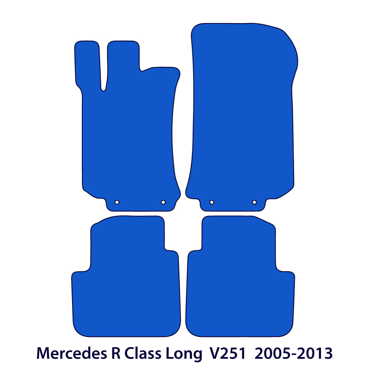 Dywaniki welurowe do Mercedes R-Class 2005-2017 – V251 – Czarne