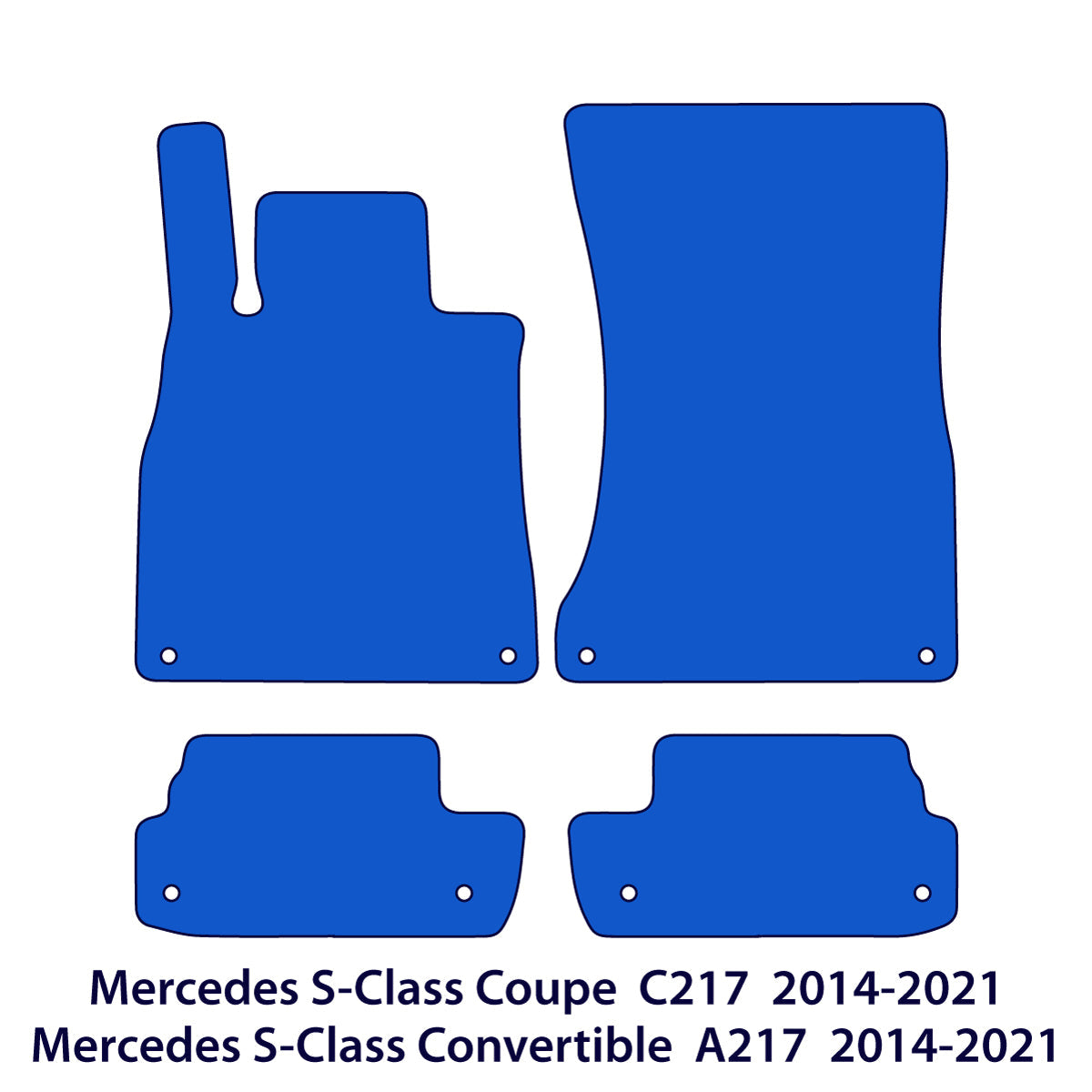 Dywaniki welurowe do Mercedes S-Class Coupe & Kabriolet 2014-2021 – C217 & A217 – Czarne