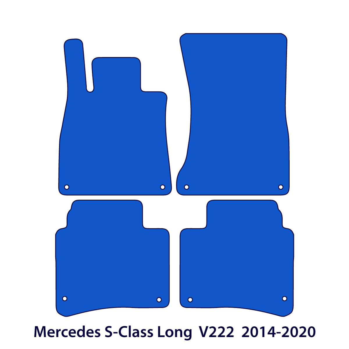 Dywaniki welurowe do Mercedes S-Class wersja Long/Długa 2013-2020 – V222 – Czarne