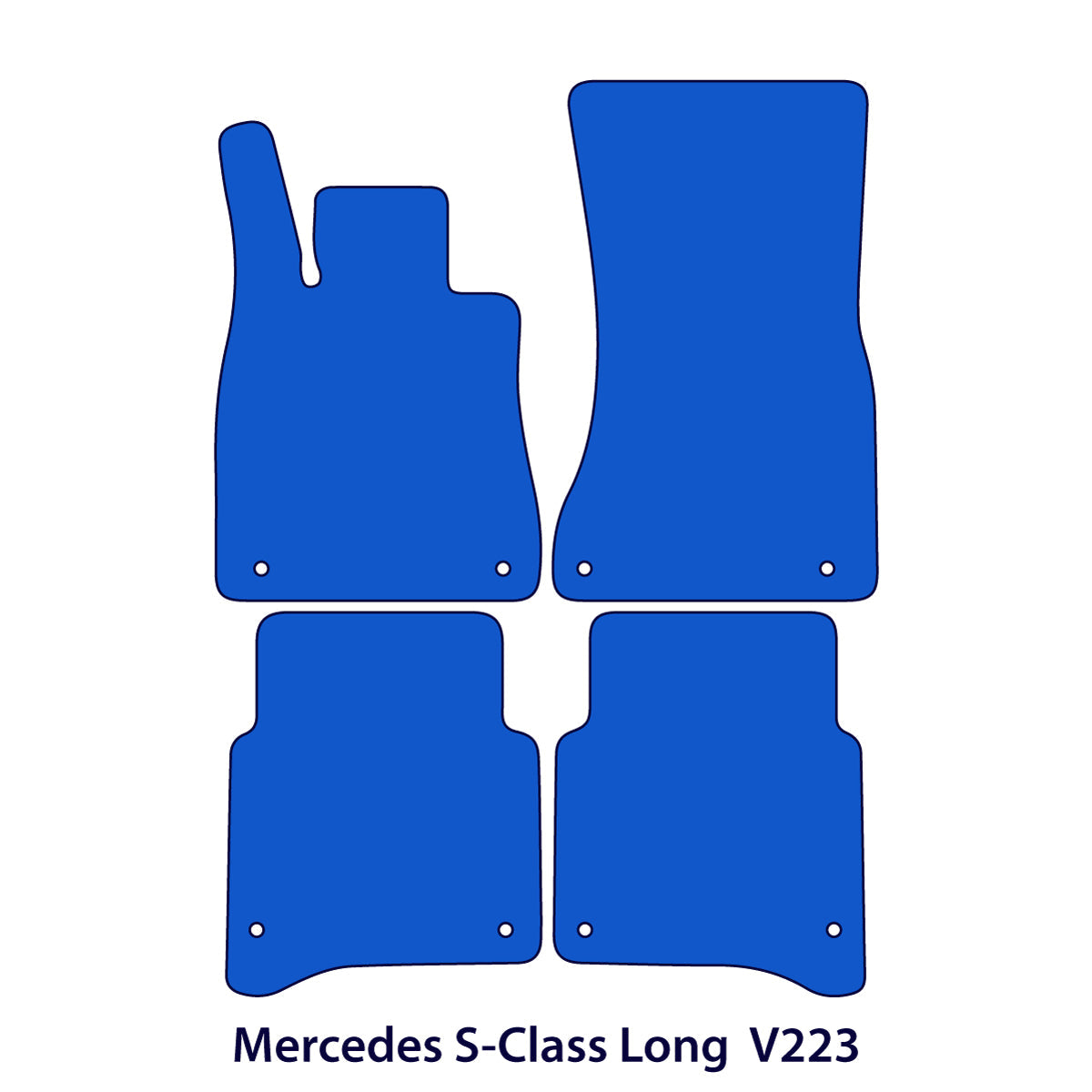 Dywaniki welurowe do Mercedes S-Class Długi rozstaw osi 2020-2025 – V223 – Czarne