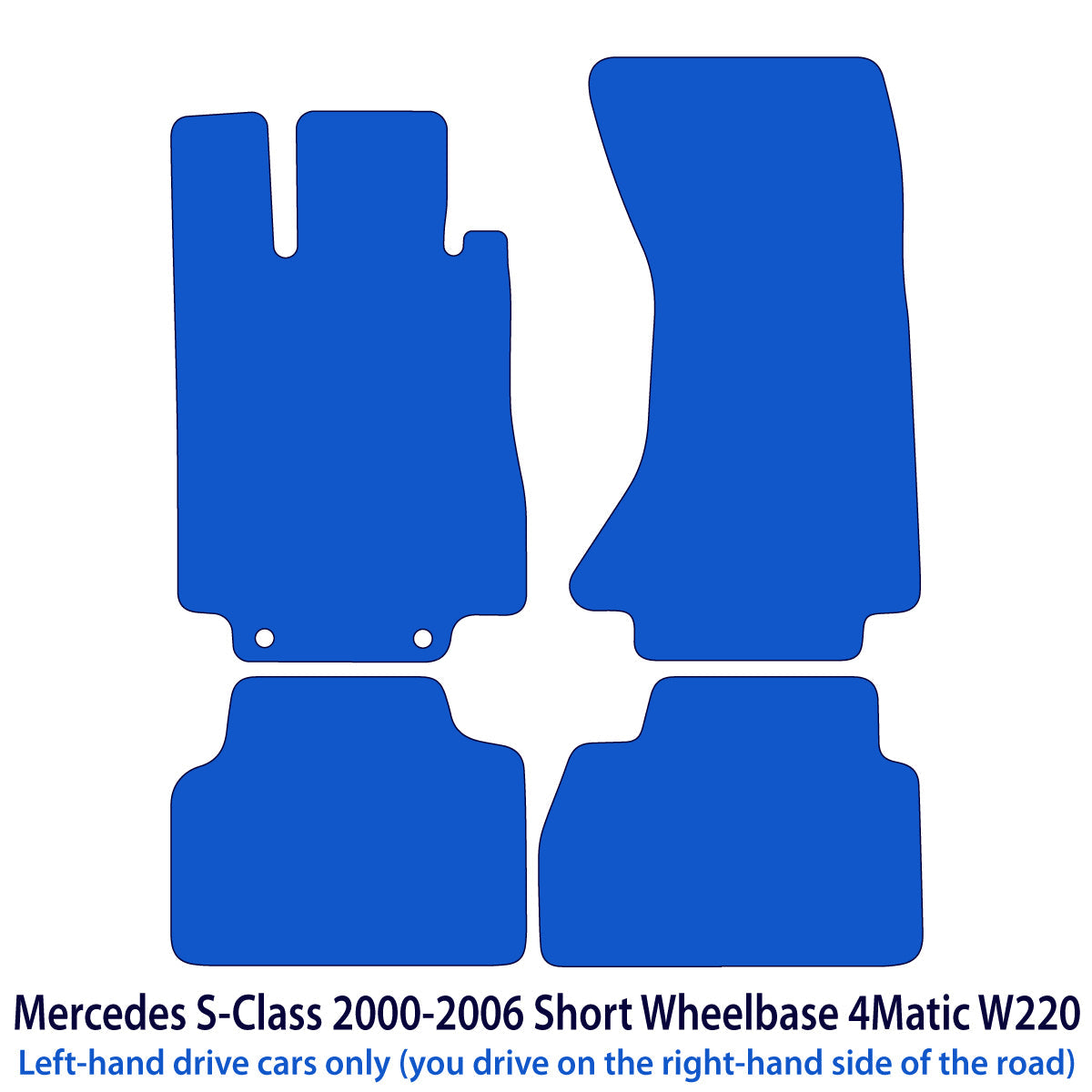 Dywaniki welurowe do Mercedes S-Class Krótki rozstaw osi 4Matic 1998-2005 – W220 – Czarne