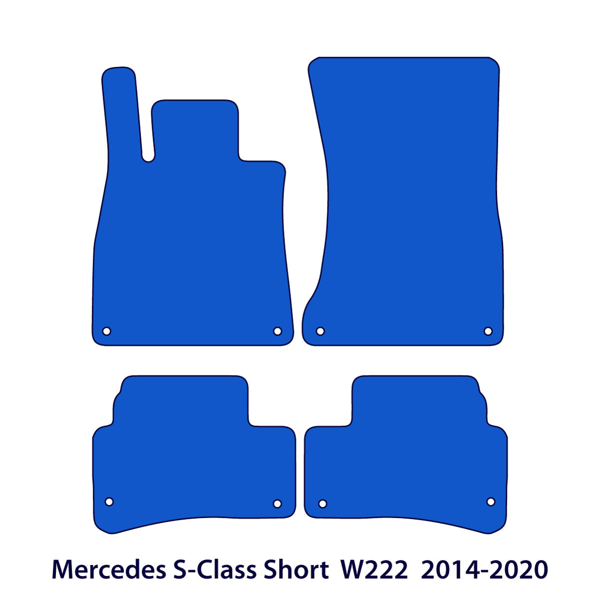 Dywaniki welurowe do Mercedes S-Class wersja standard/krótka 2013-2020 – W222 –Czarne