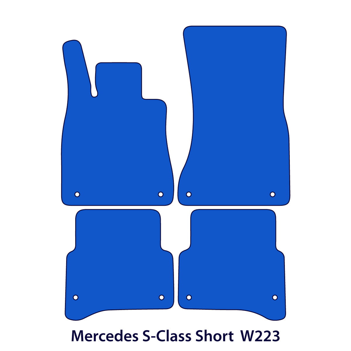 Dywaniki welurowe do Mercedes S-Class Krótki rozstaw osi 2020-2025 – W223 – Czarne