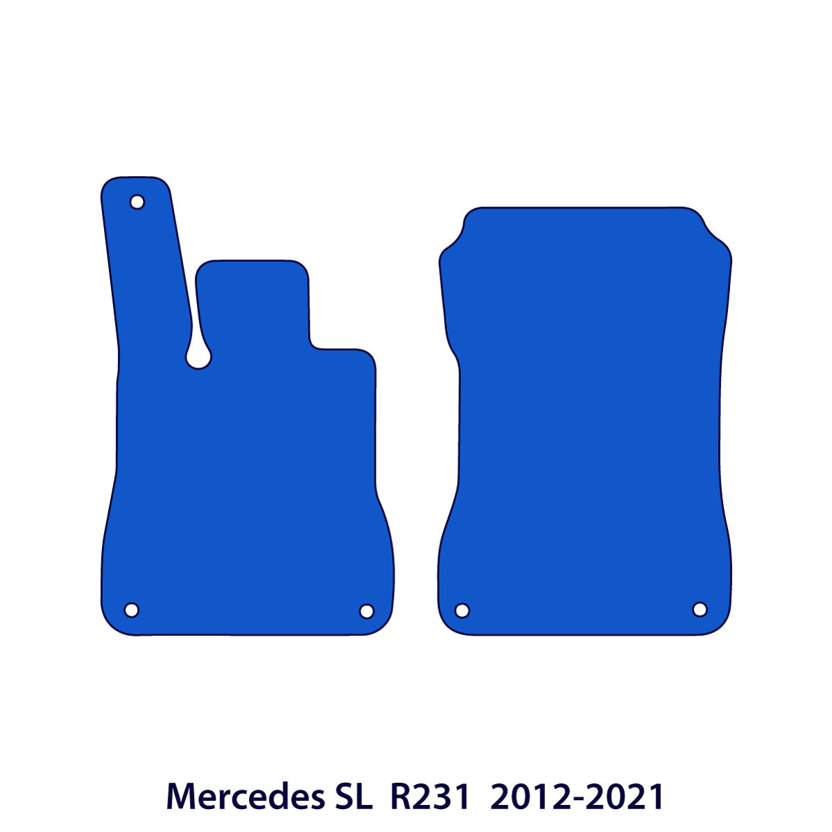 Mercedes SL Velours Fußmatten 2012-2020 – R231 – Schwarz Exklusiv