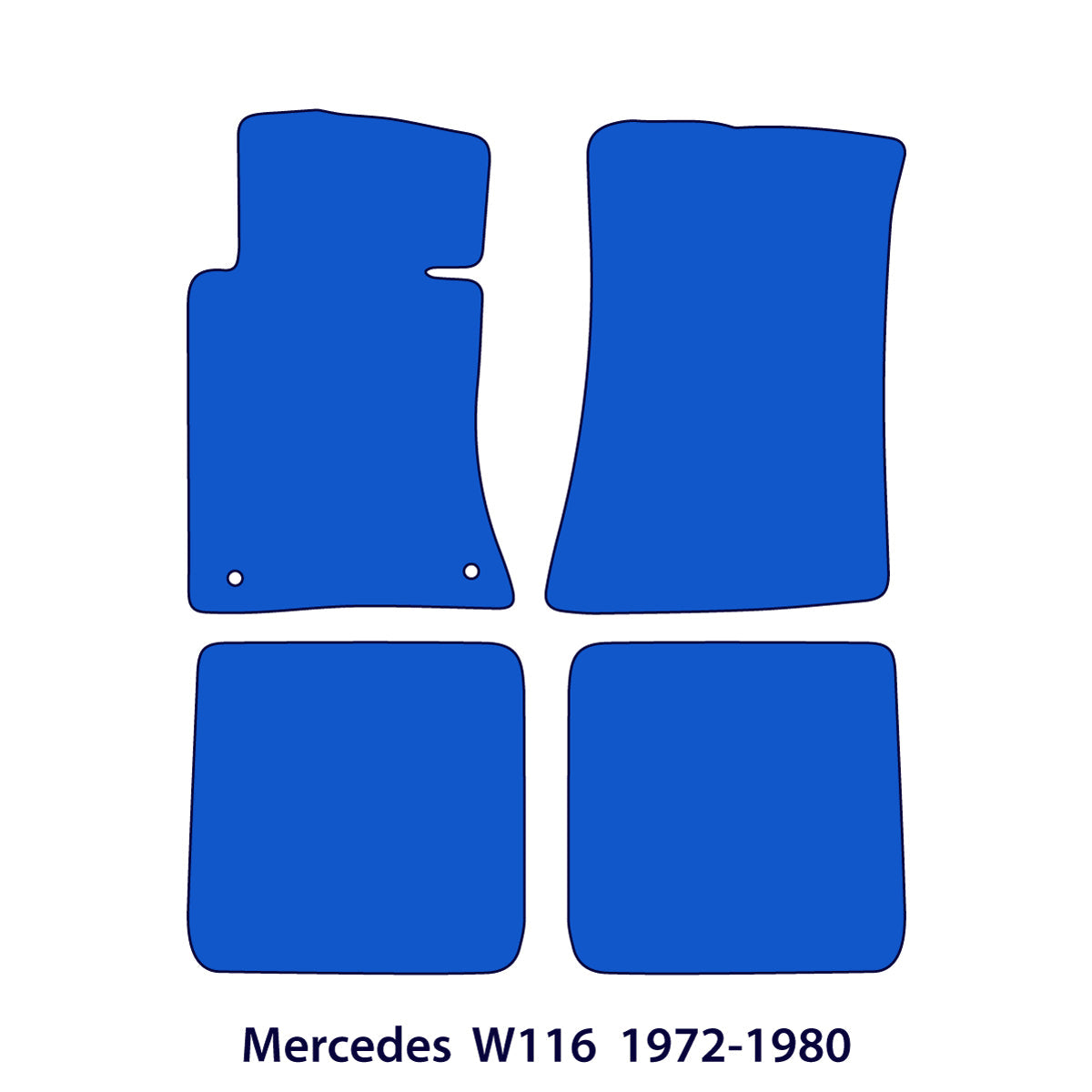 Dywaniki welurowe do Mercedes S-Class W116 1972-1980 – Czarne