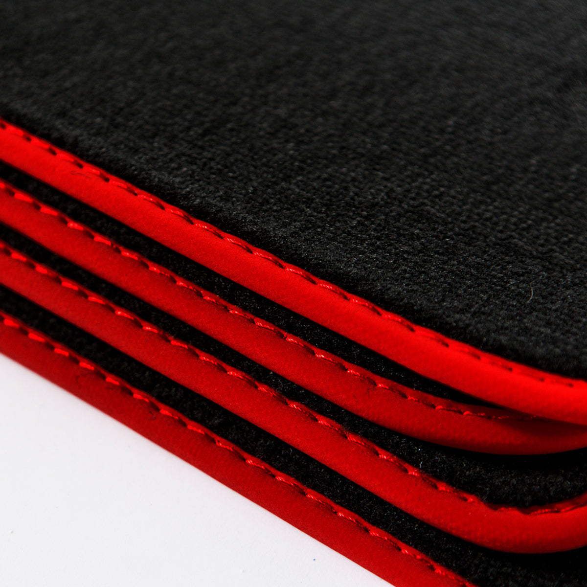 Mitsubishi Lancer Evolution 8 & 9 Velour Floor Mats 2003-2007 – Red Edging