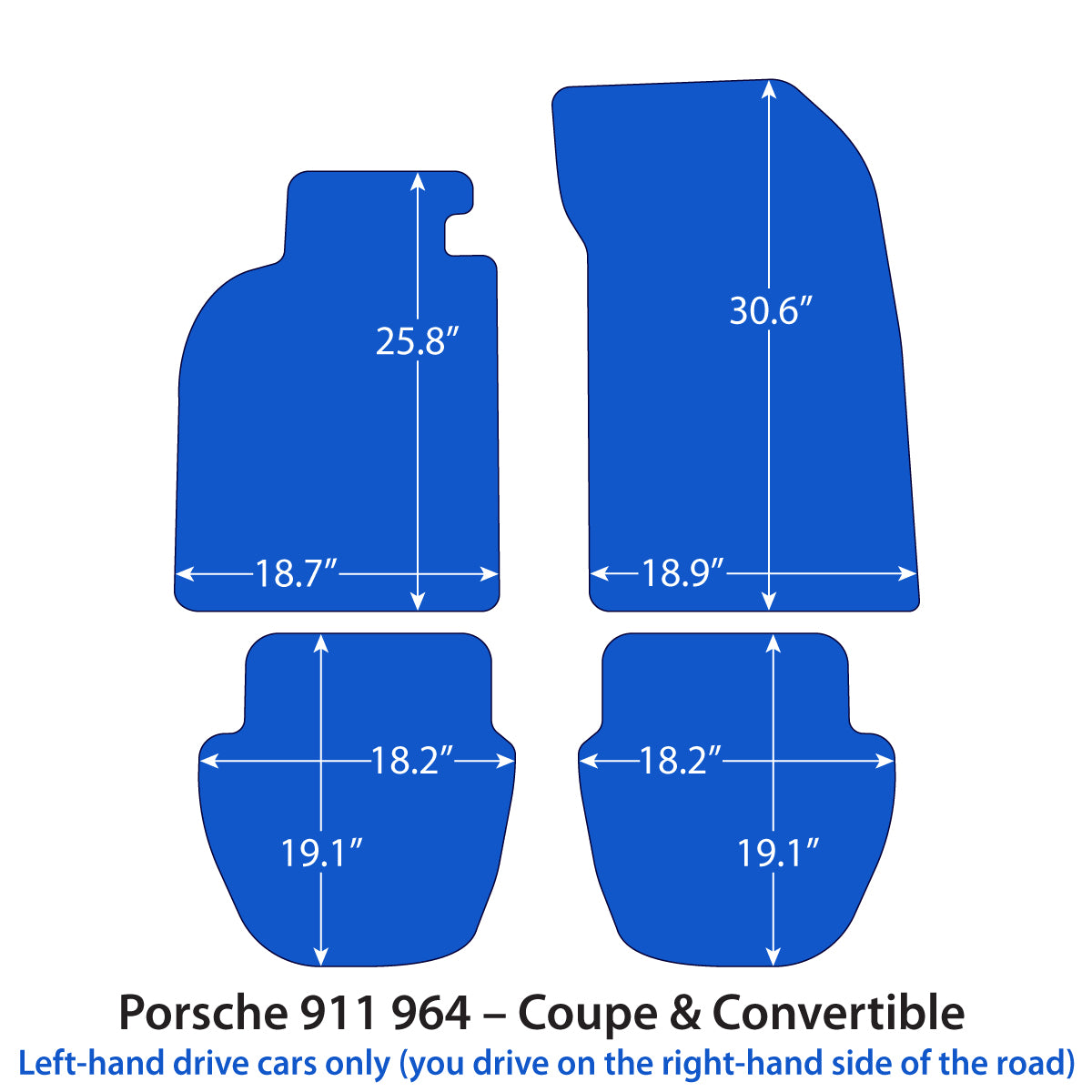 Dywaniki welurowe do Porsche 911 1989 – 1993 – 964 – Czarne Exclusive
