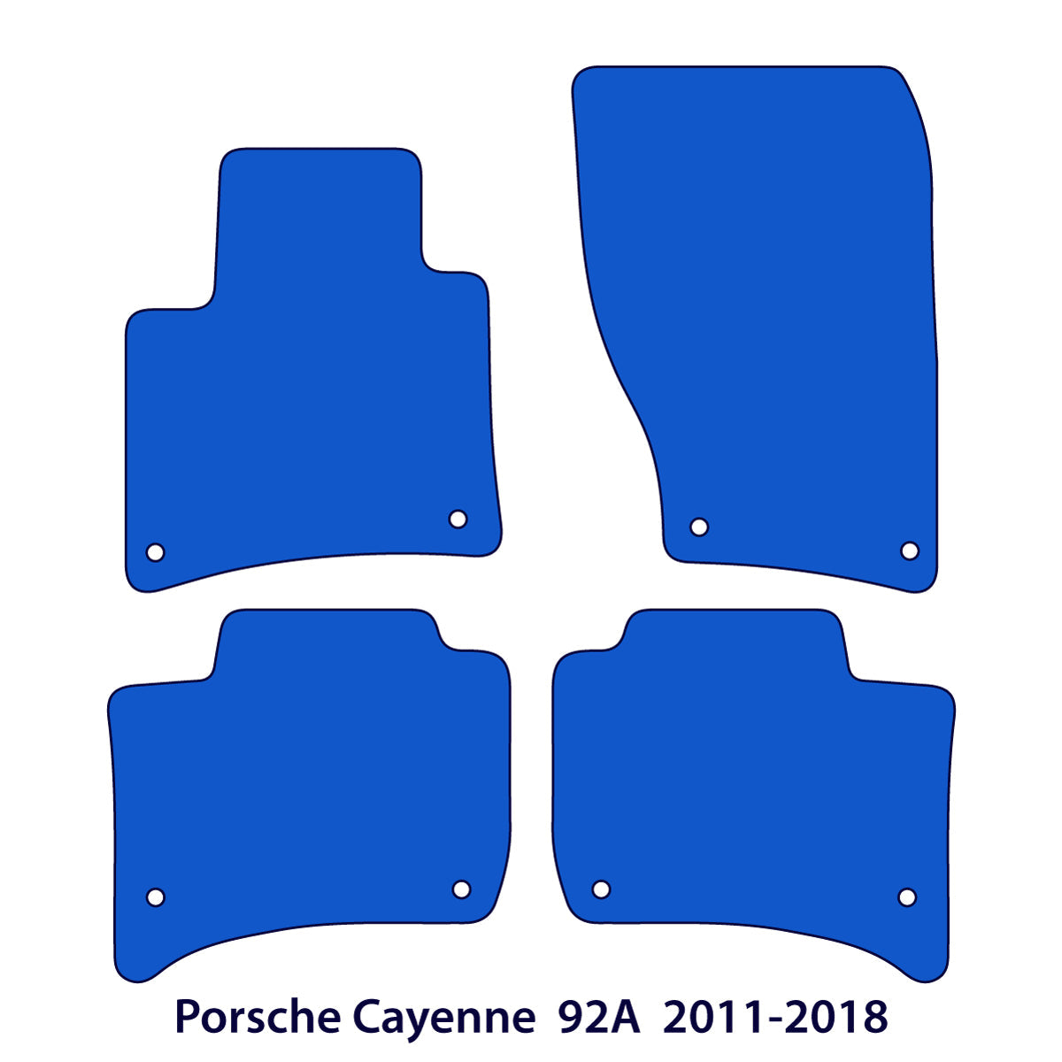 Dywaniki welurowe do Porsche Cayenne 2010-2018 – 92A – Czarne