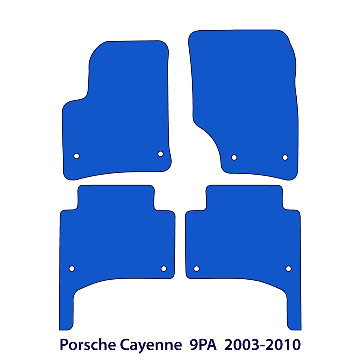 Dywaniki welurowe do Porsche Cayenne 2002-2010 – 9PA – Czarne