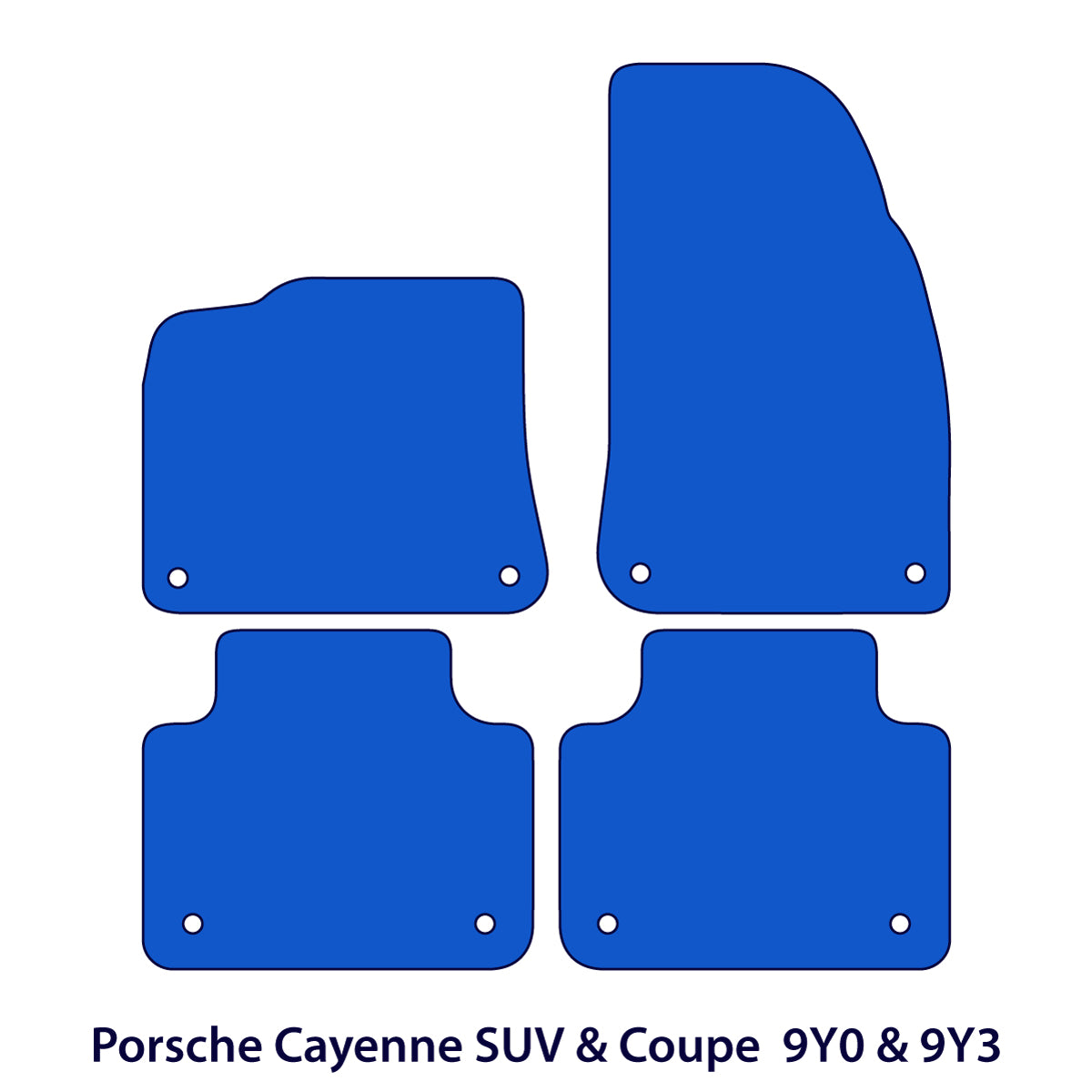 Dywaniki welurowe do Porsche Cayenne SUV & Coupe 2017 – 2026 – 9Y0 & 9Y3 – Czarne Exclusive