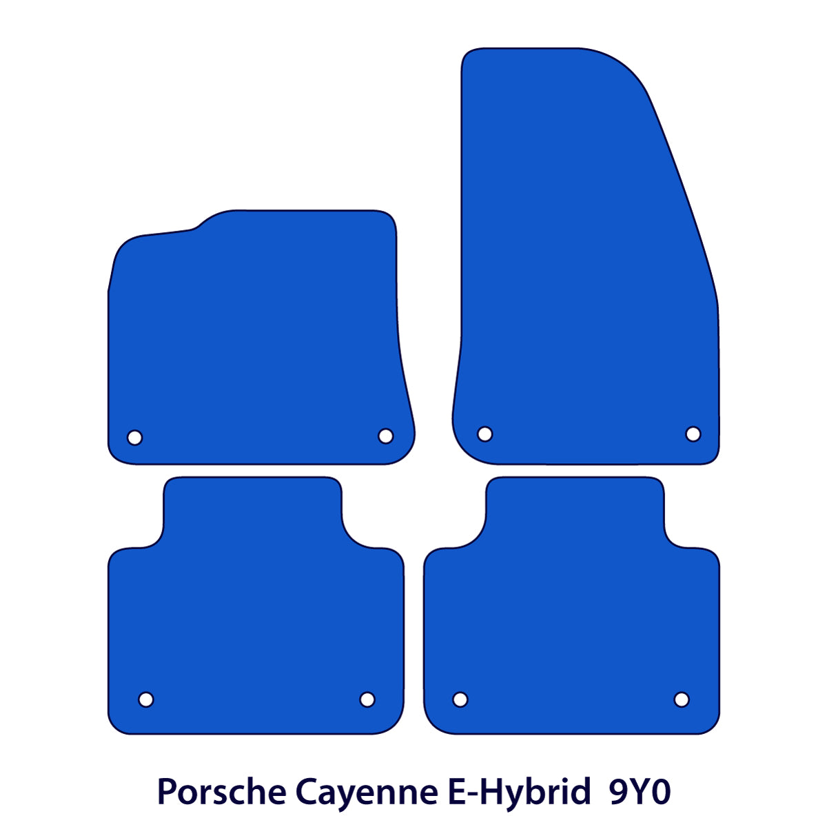 Dywaniki welurowe do Porsche Cayenne – E – Hybrid – 9Y0 & 9Y3 – Czarne Exclusive