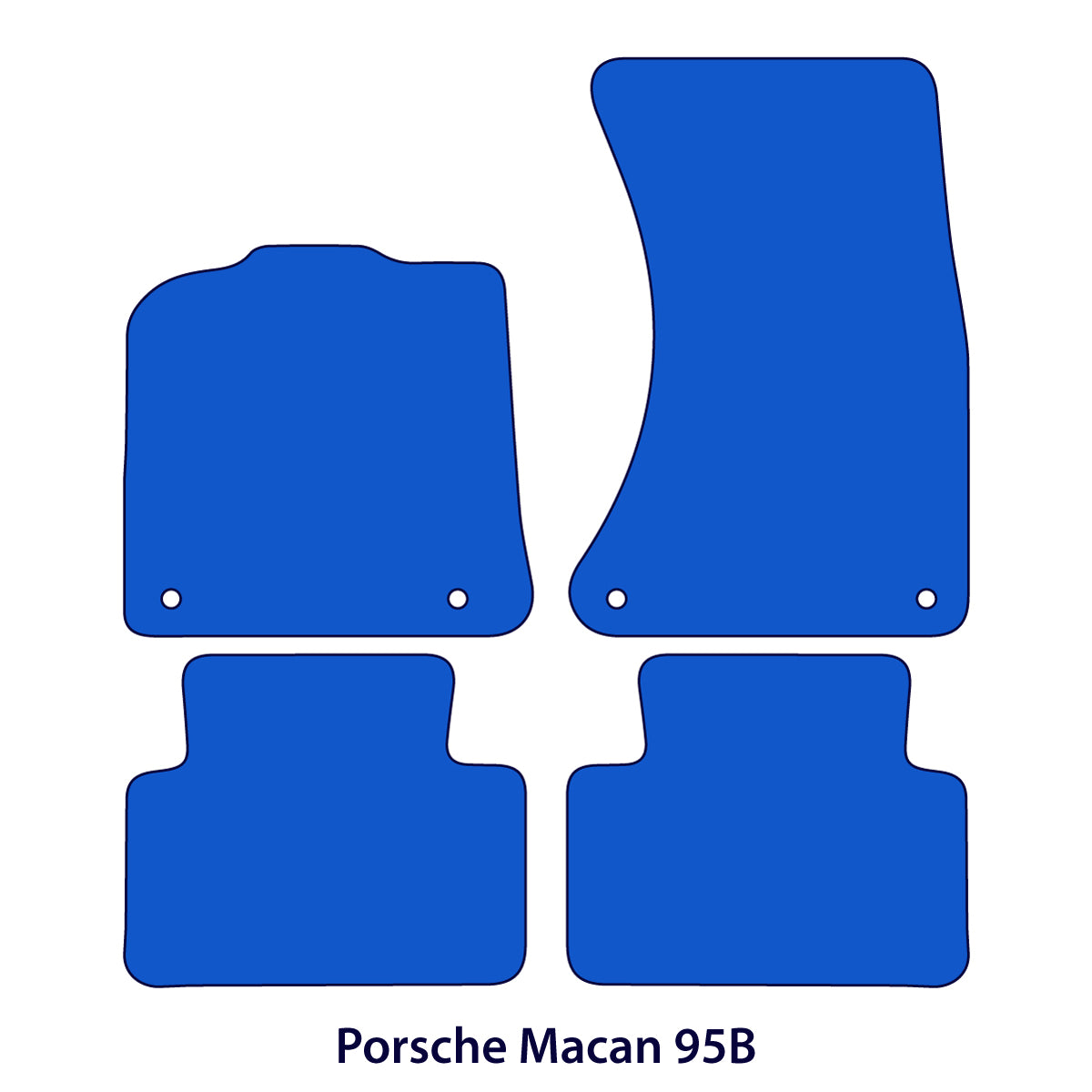 Dywaniki welurowe do Porsche Macan Benzyna 2014 – 2026 – 95B – Czarne Exclusive