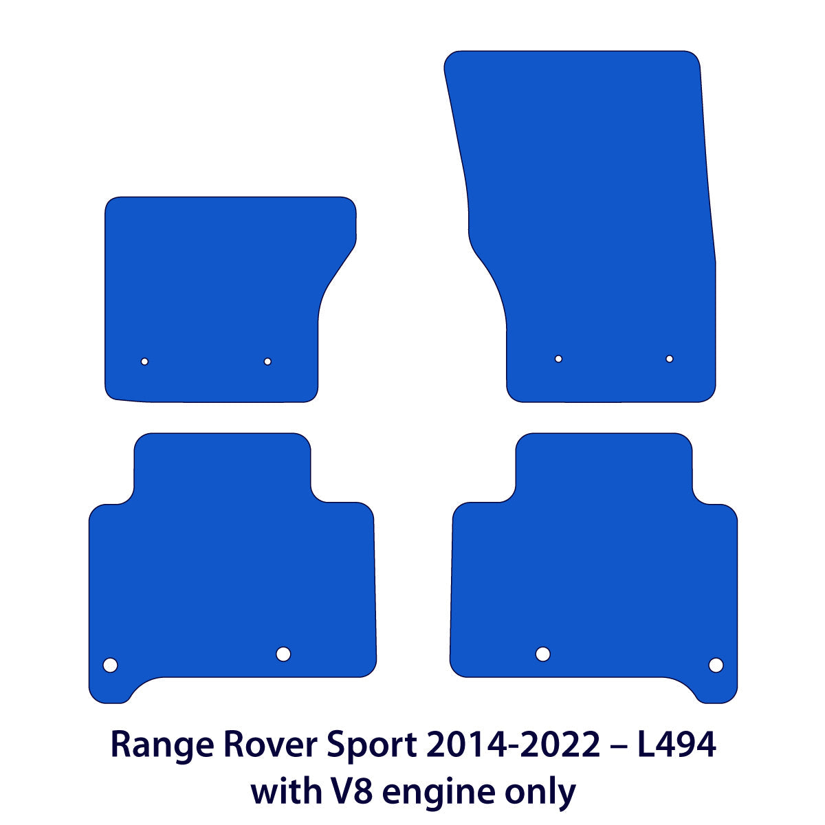 Dywaniki welurowe do Range Rover Sport 2013 – 2022 Z SILNIKIEM V8 – L494 – Czarne Exclusive
