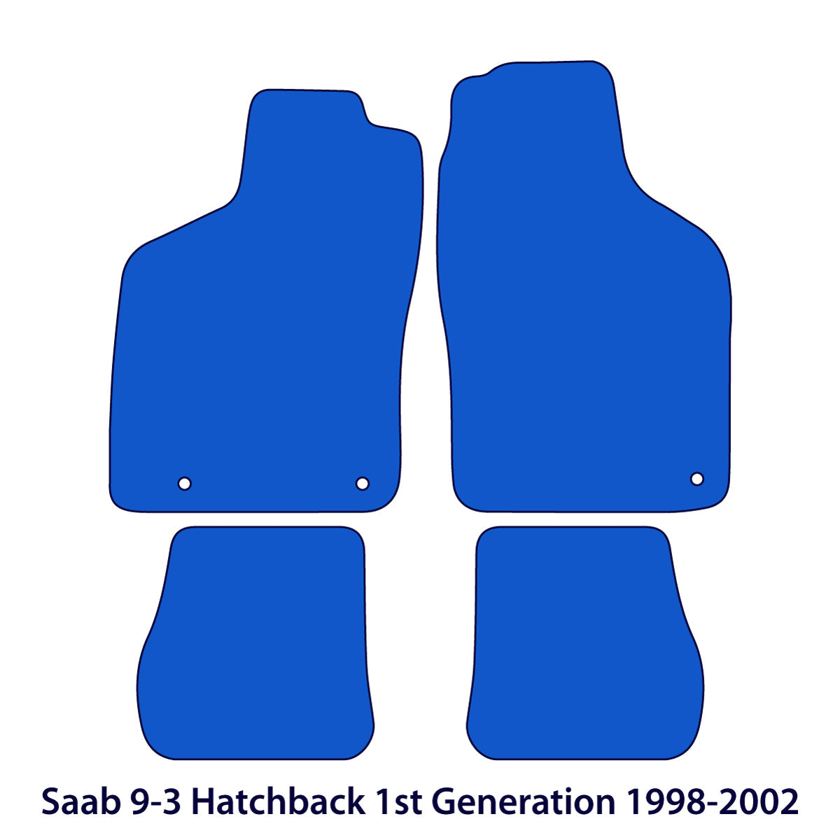 Dywaniki welurowe do Saab 9-3 4-drzwiowy Hatchback 1998-2003 – Czarne