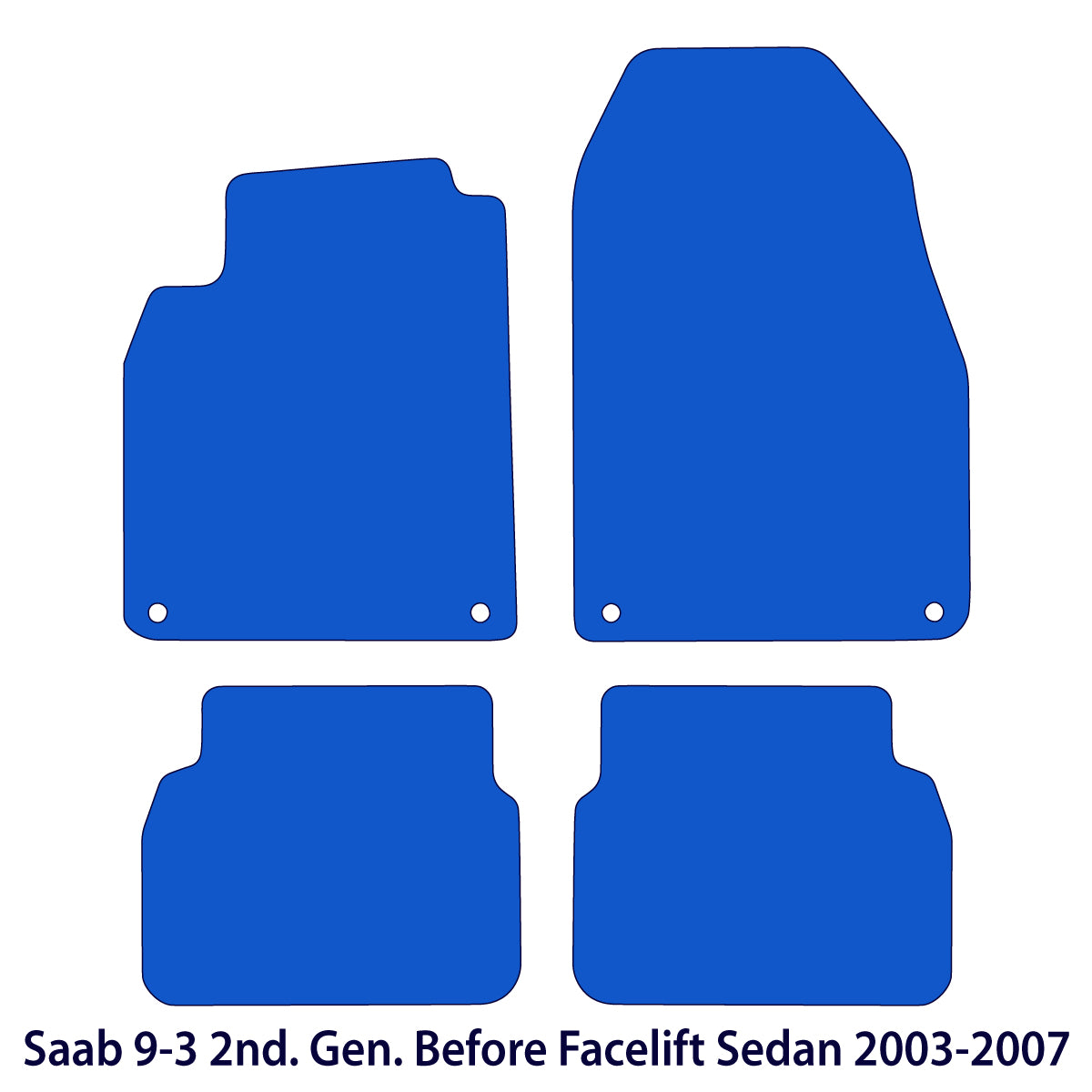 Dywaniki welurowe do Saab 9-3 2003-2007 – Sedan & Kombi – Czarne Exclusive