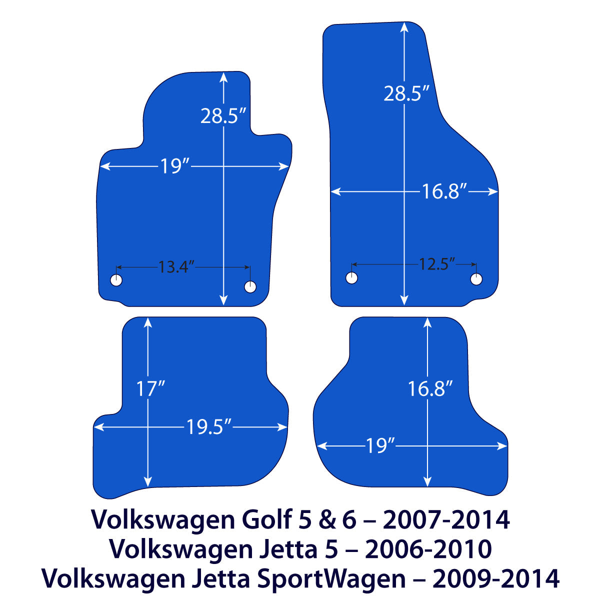 Dywaniki welurowe do Volkswagen Golf 5 & 6, Jetta 5 and Jetta SportWagen – Czarne Exclusive