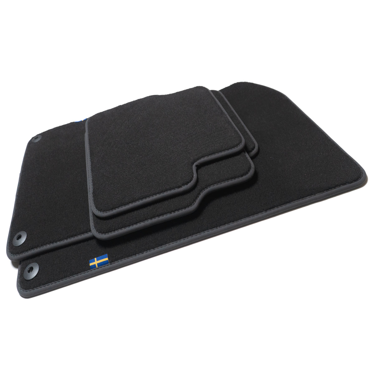 Dywaniki welurowe do Volvo 164 - 1968-1975 – Amazon – metka z flagą Szwecji