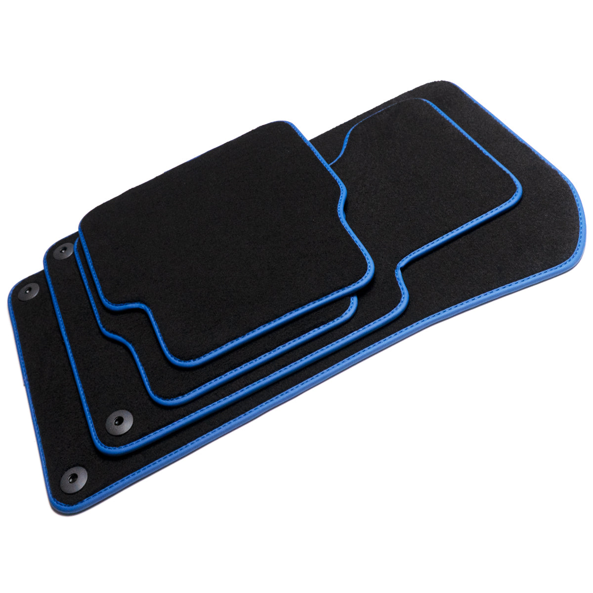Dywaniki welurowe do Volvo S40 & V50 2003-2012 – Niebieskie obszycie