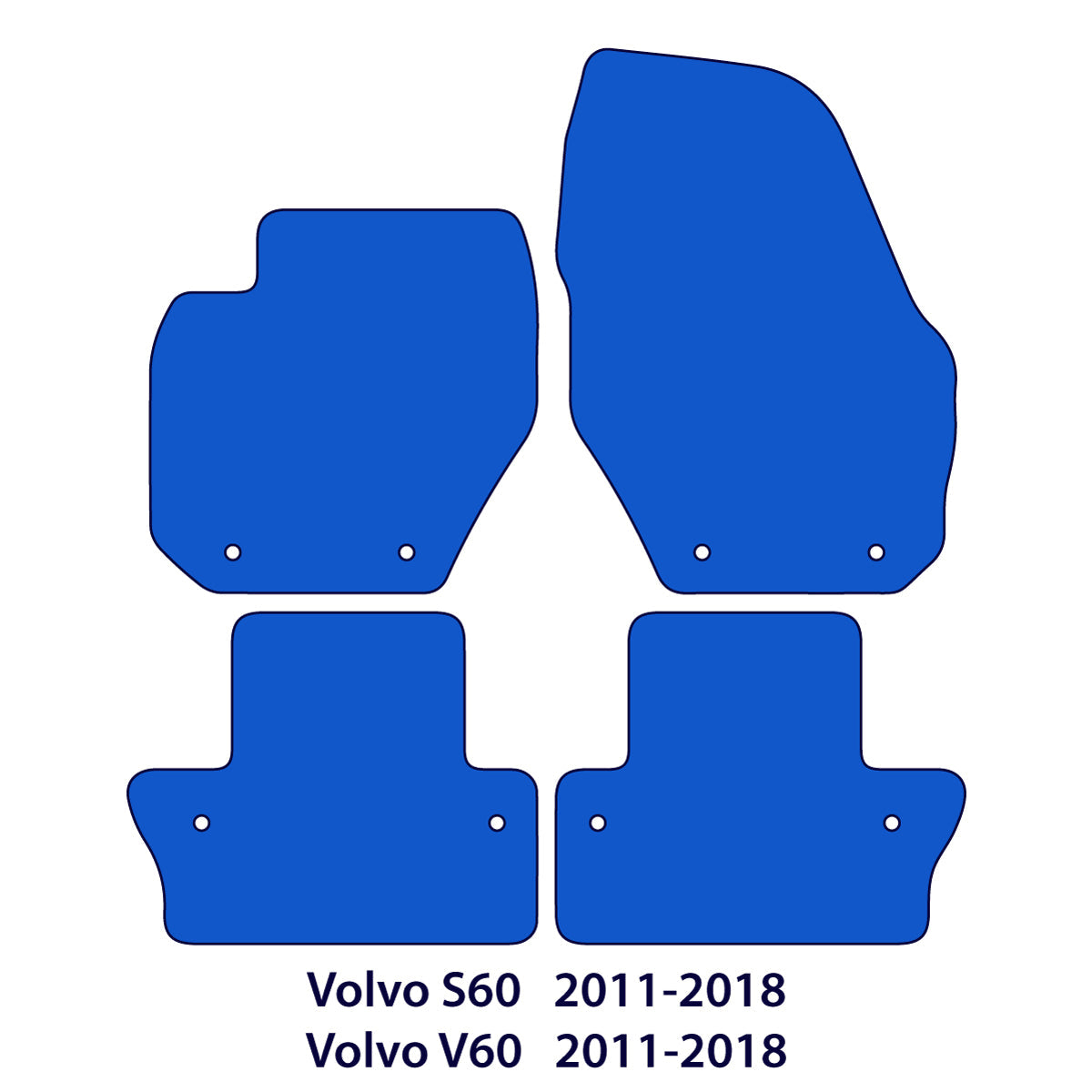 Dywaniki welurowe do Volvo S60 & V60 2010-2018 – Bez Inscription – SWE Logo