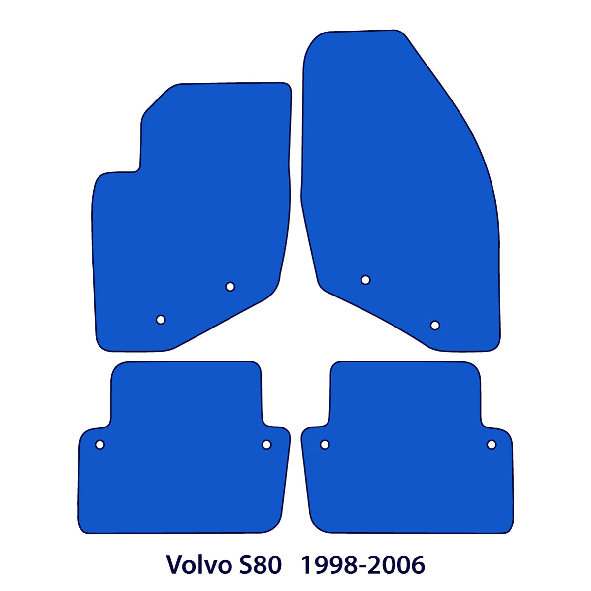 Dywaniki welurowe do Volvo S80 1998-2006 – 1 Gen – Metka z flagą