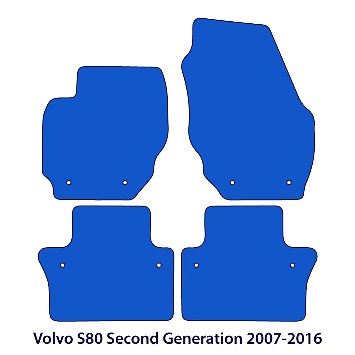 Dywaniki welurowe do Volvo S80 2006-2016 – II Gen – Czarne