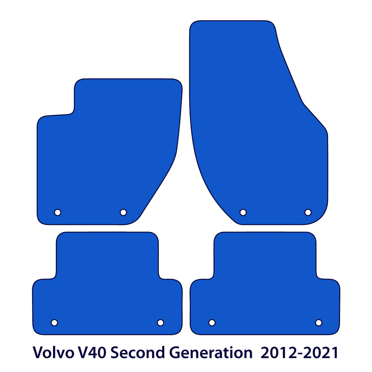Dywaniki welurowe do Volvo V40 - 2012-2021 - Czarne