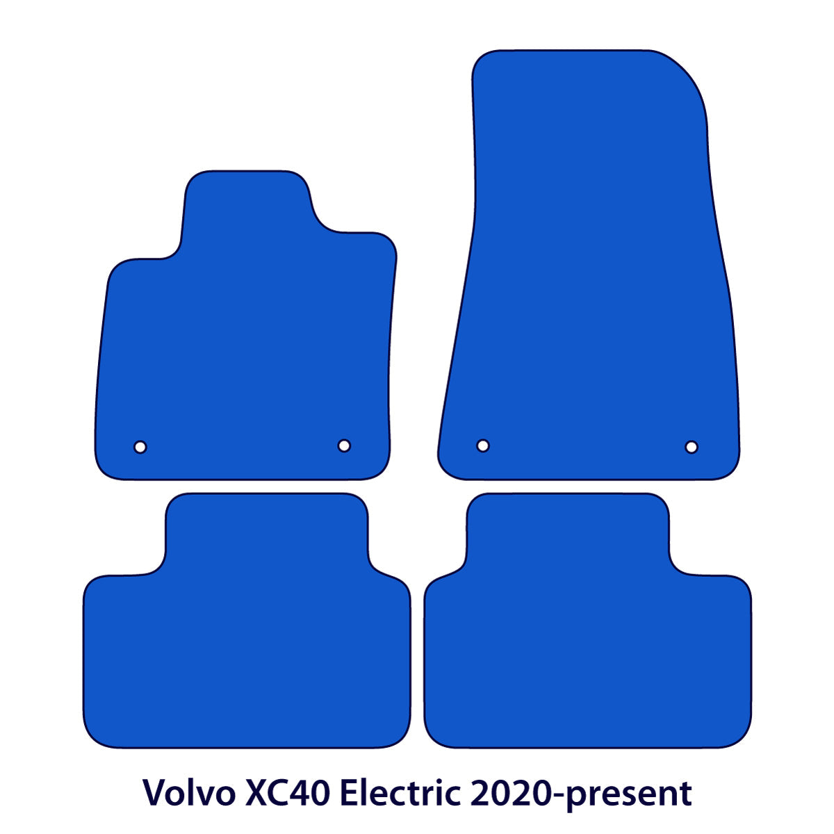 Volvo XC40 Electric Velour Floor Mats 2020-2026 – Clips in DR and PS – Flag Logo
