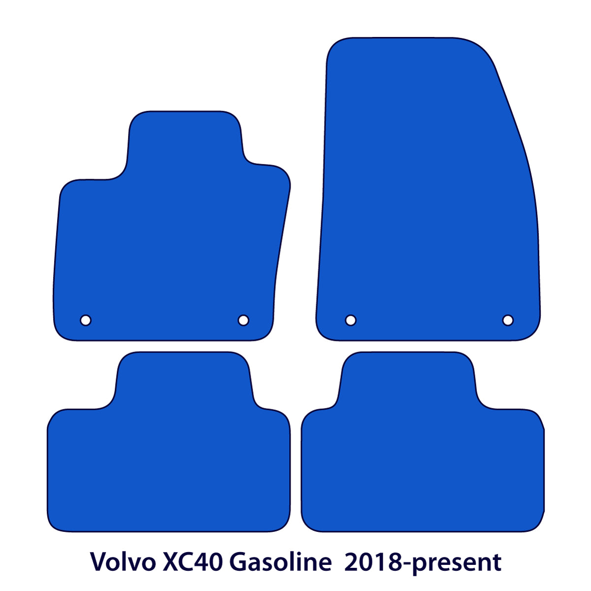 Volvo XC40 Gasoline Velour Floor Mats 2018-2026 – 1st Gen – Flag Logo