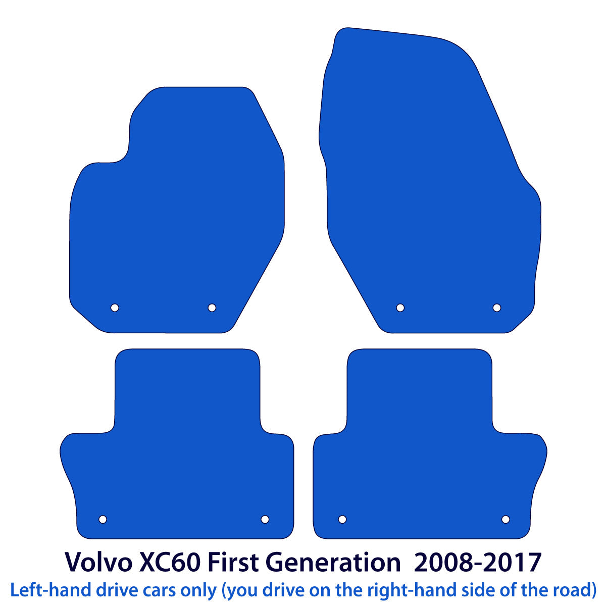 Volvo XC60 Velour Floor Mats - 2008-2017 – Blue Edging