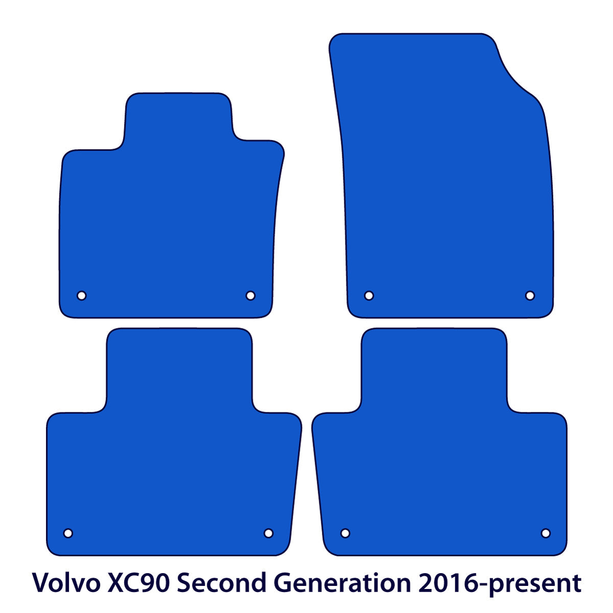 Volvo XC90 Velour Floor Mats 2015-2026 – 2nd Gen – Black