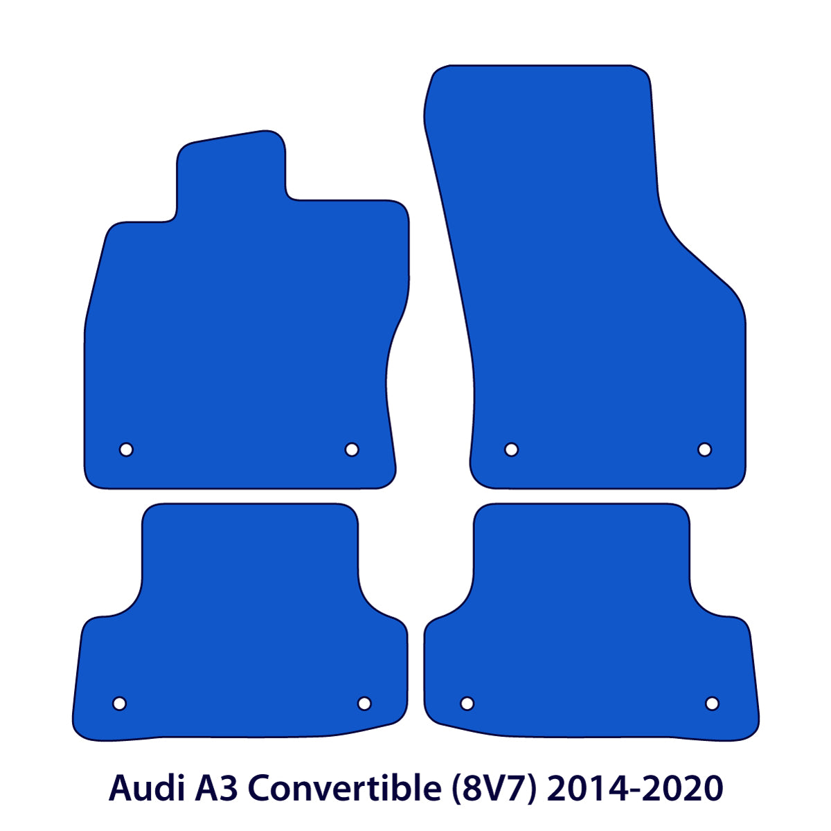 Audi A3 Convertible Velour Floor Mats 2013-2020 – 8V7 – Red Sport