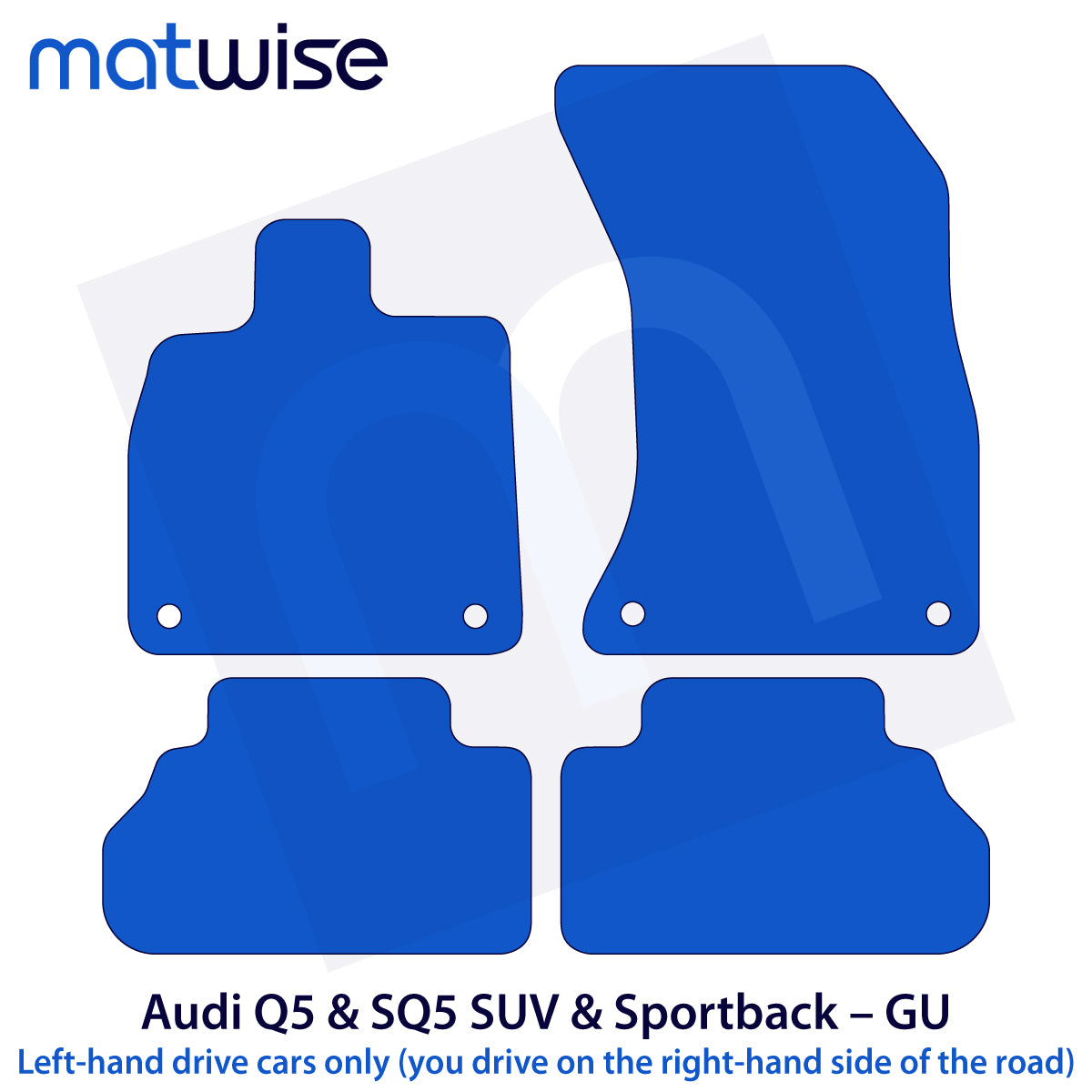 Audi Q5/SQ5 GU SUV/Sportback Velour Floor Mats 2025–2026 – Black